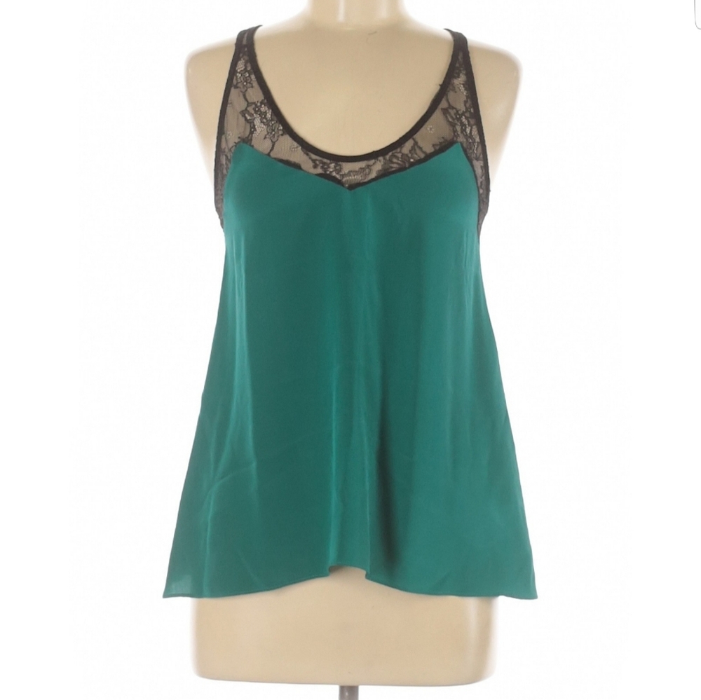 Karina grimaldi sleeveless green blouse
